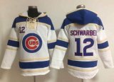 Chicago Cubs #12 Kyle Schwarber White mlb baseball Hooded Sweatshirt