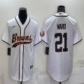 Nike Cleveland Browns #21 Denzel Ward white baseball jerseys Joint name-BD