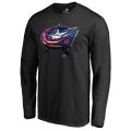 Men's Columbus Blue Jackets Fanatics Branded Black Midnight Mascot Long Sleeve T-Shirt