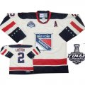 2014 stanley cup Rangers 2 LEETCH Dark white Nhl hockey jerseys