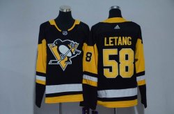 Women Adidas Pittsburgh Penguins #58 Kris Letang black NHL Jerseys