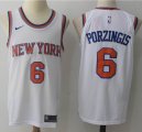 Nike New York Knicks #6 Kristaps Porzingis white nba basketball jersey