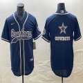 Nike Dallas Cowboys blank blue baseball jerseys Joint name-BD