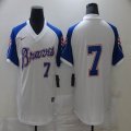 Nike Atlanta Braves #7 Dansby Swanson white majestic Mlb baseball Jersey-BD