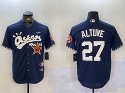 Houston Astros #27 Jose Altuve blue nike majestic baseball jerseys-BD