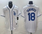 Nike Los Angeles Dodgers #18 Yoshinobu Yamamoto white MLB baseball Jersey Joint name -BD 02