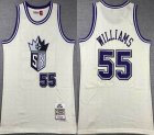 Sacramento Kings #55 Jason Williams beige throwback nba jersey-XD