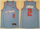 Los Angeles Clippers #2 Kawhi Leonard gray nike nba jersey with Sponsor patch-TY