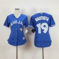 women Toronto Blue Jays 19 Jose Bautista blue MLB Jerseys