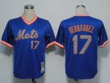 MLB Jerseys New York Mets 17 Hernandez Blue M&N