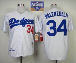 Los Angeles Dodgers 34 Fernando Valenzuela throwback white mlb jersey