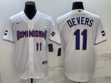 2023 World Cup Dominican Republic's #11 Will Devers white majestic baseball jerseys 10