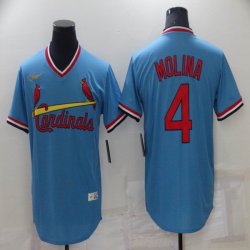 Nike St.Louis Cardinals 4 Yadier Molina throwback blue MLB Jersey-BD