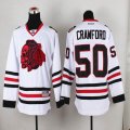 2015 Reebok Chicago Blackhawks Corey Crawford 50 white Ice hockey Jersey