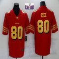 Nike 49ers #80 Jerry Rice red gold nike Color Rush Limited Jerse-BD