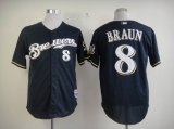 Milwaukee Brewers 8 Ryan Braun blue MLB Jerseys