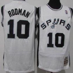 San Antonio Spurs #10 Dennis Rodman throwback white nba jerseys