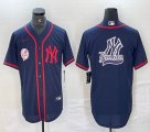 Nike New York Yankees blank blue MLB baseball Jersey Joint name big logo -BD 36