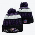 2024 Baltimore Ravens black purple white NFL Sports Cuffed Knit Hats