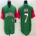 2023 World Cup Mexico #7 Julio Urias green red majestic baseball jerseys 12