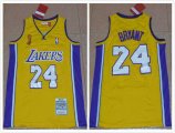 Los Angeles Lakers #24 Kobe Bryant throwback yellow NBA basketball jerse