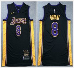 Nike Los Angeless Lakers 8 Kobe Bryant black basketball Jersey-XD