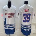 Puerto Rico Baseball #39 Edwin Diaz white 2023 World Baseball Classic Replica Player Jersey 09