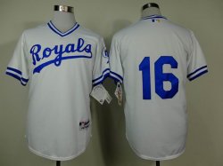 Kansas City Royals 16 Bo Jackson throwback white baseball jerseys