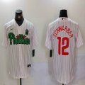 Nike Philadelphia Phillies #12 Kyle Schwarber white majestic baseball jerseys Joint name-BD