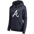 Atlanta Braves Women's Team Color Primary Logo Pullover Hoodie - Navy