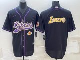 Nike NBA Los Angeles Lakers black baseball jerseys Joint name-BD 03