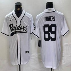 Nike Las Vegas Raiders #89 Brock Bowers white baseball jerseys Joint Name