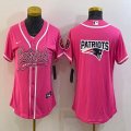 Women New England Patriots blank pink baseball jerseys Joint name-BD 01