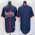 Nike Cleveland Indians blank blue majestic baseball jersey Joint name-BD