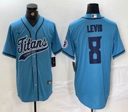 Nike Titans #8 Will Levis skyblue baseball jersey Joint Name