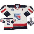 2014 stanley cup Rangers 2 LEETCH Dark white Nhl hockey jerseys