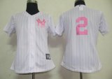 New York Yankees 2# Derek Jeter white MLB Women Jerseys