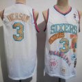 Philadelphia 76ers 3# Allen Iverson white throwback NBA basketball Jersey-CY