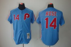 Philadelphia Phillies ROSE 14# blue Throwback jerseys