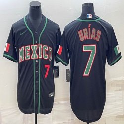 2023 World Cup Mexico #7 Julio Urias black majestic baseball jerseys 04