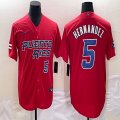 Puerto Rico Baseball #5 Enrique Hernandez red 2023 World Baseball Classic Replica Player Jersey 05