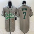 Nike Boston Celtics #7 Jaylen Brown gray baseball jerseys Joint name-BD