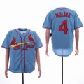 St.Louis Cardinals #4 Yadier Molina skyblue majestic mlb jersey