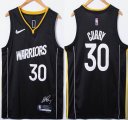 Golden State Warriors #30 Stephen Curry black nba basketball jerseys 75th-XD