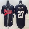 Nike Atlanta Braves #27 Austin Riley black MLB Baseball jerseys Joint name-BD 02