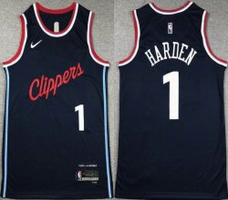 Nike Los Angeles Clippers #1 James Harden dark blue nba jerseys -XD