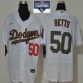 Nike Los Angeles Dodgers #50 Mookie Betts white Fashion Flexbase Authentic Collection Jersey 2020 Dodger World Series