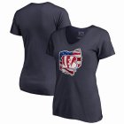 Cincinnati Bengals NFL Pro Line by Fanatics Branded Women's Banner State V-Neck T-Shirt â€“ Navy