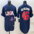 2023 World Cup #46 Paul Goldschmidt blue USA majestic baseball jerseys 04