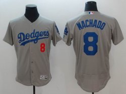 Los Angeles Dodgers #8 Manny Machado gray Flexbase Authentic Collection Jersey